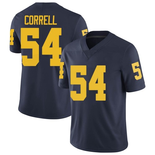 Kraig Correll Michigan Wolverines Men's NCAA #54 Navy Limited Brand Jordan College Stitched Football Jersey IMK8754TX
